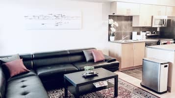 Smart TV, fireplace, streaming services