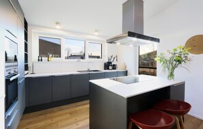 Fridge, microwave, stovetop, dishwasher