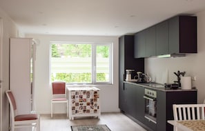 Fridge, microwave, stovetop, dishwasher