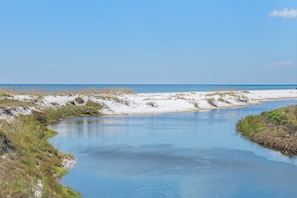 On the beach, sun loungers, beach towels - Watersound Bridges Gulf-Front Condo, Steps to Sand - 4BR (Panama City Beach)