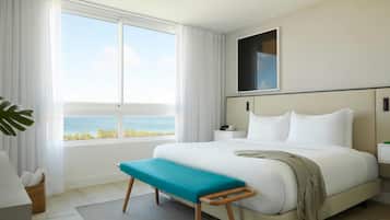 Hochwertige Bettwaren, Betten mit Memory-Foam-Matratzen, Zimmersafe