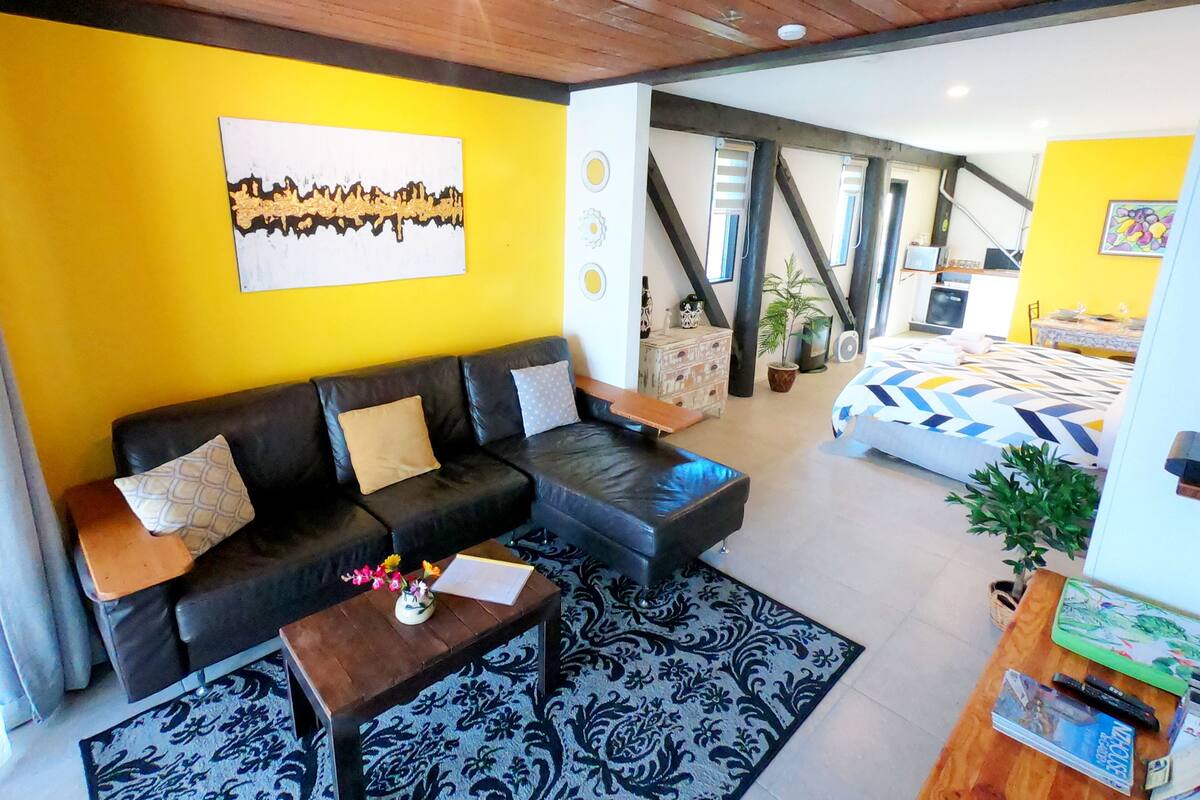 Departamento de diseñador | Área de sala de estar | Smart TV de 30 pulgadas con canales digitales, televisión y Netflix 