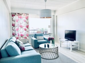 Individually decorated, individually furnished, desk, laptop workspace