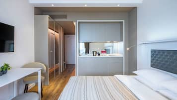 Minibar, blackout curtains, soundproofing, iron/ironing board