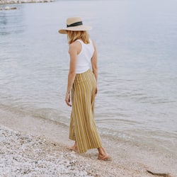 On the beach, white sand