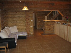 House, 4 Bedrooms, Smoking, Terrace | Living area | Books - Vacation House Near the Riga (Bauska Municipality)