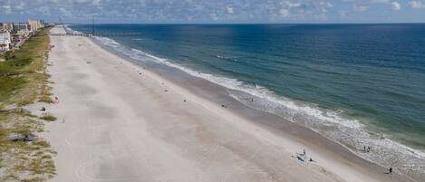 Beach nearby, beach umbrellas, fishing
