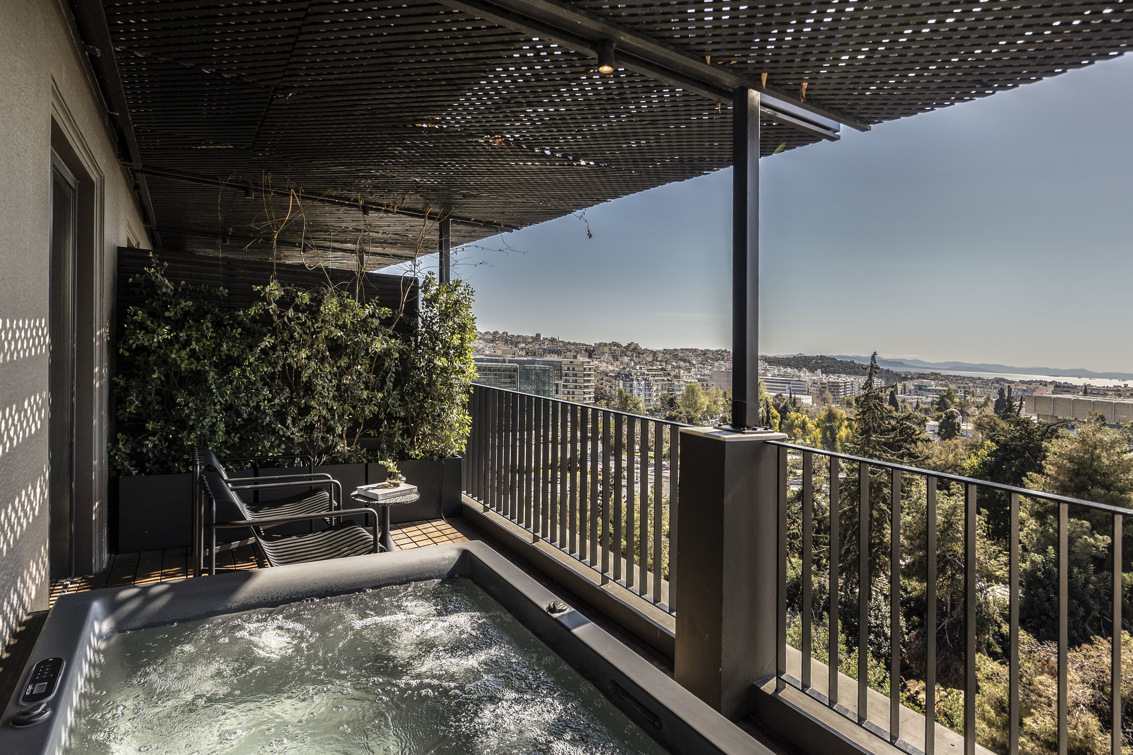 xlarge acropolis view with hot tub | balcony view