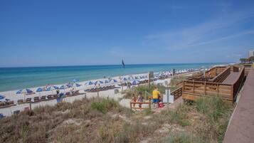 On the beach, snorkeling, windsurfing