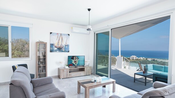 Villa, 4 Bedrooms, Private Pool, Garden View | Living area - Villa Clea,stunning 4bdr Protaras Villa, Seaviews (Paralimni)