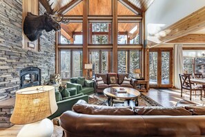 TV, fireplace, video games, ping pong