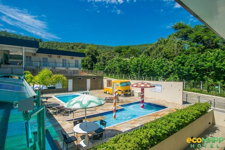 2 outdoor pools, open 9:00 AM to 9:00 PM, sun loungers