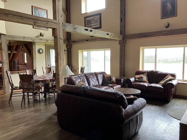 Smart TV, fireplace, video game console, DVD player