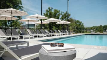 Indoor pool, outdoor pool, open 6:00 AM to 10:00 PM, pool umbrellas