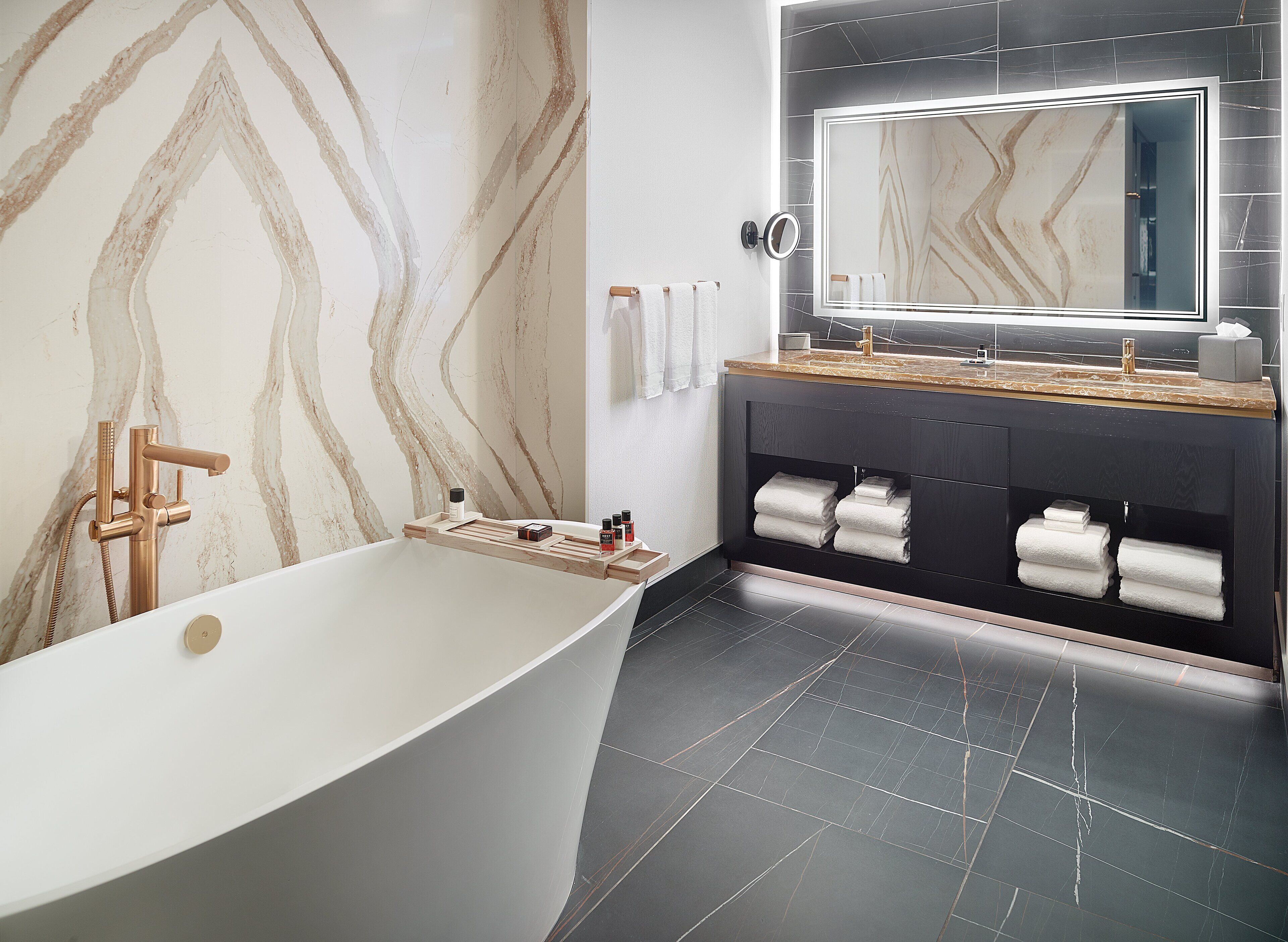 free toiletries, hair dryer, bathrobes, slippers