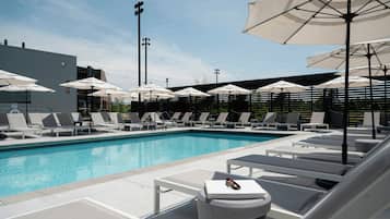 Indoor pool, outdoor pool, open 6:00 AM to 10:00 PM, pool umbrellas