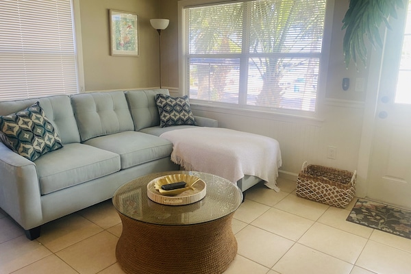 Living area with sleeper sofa