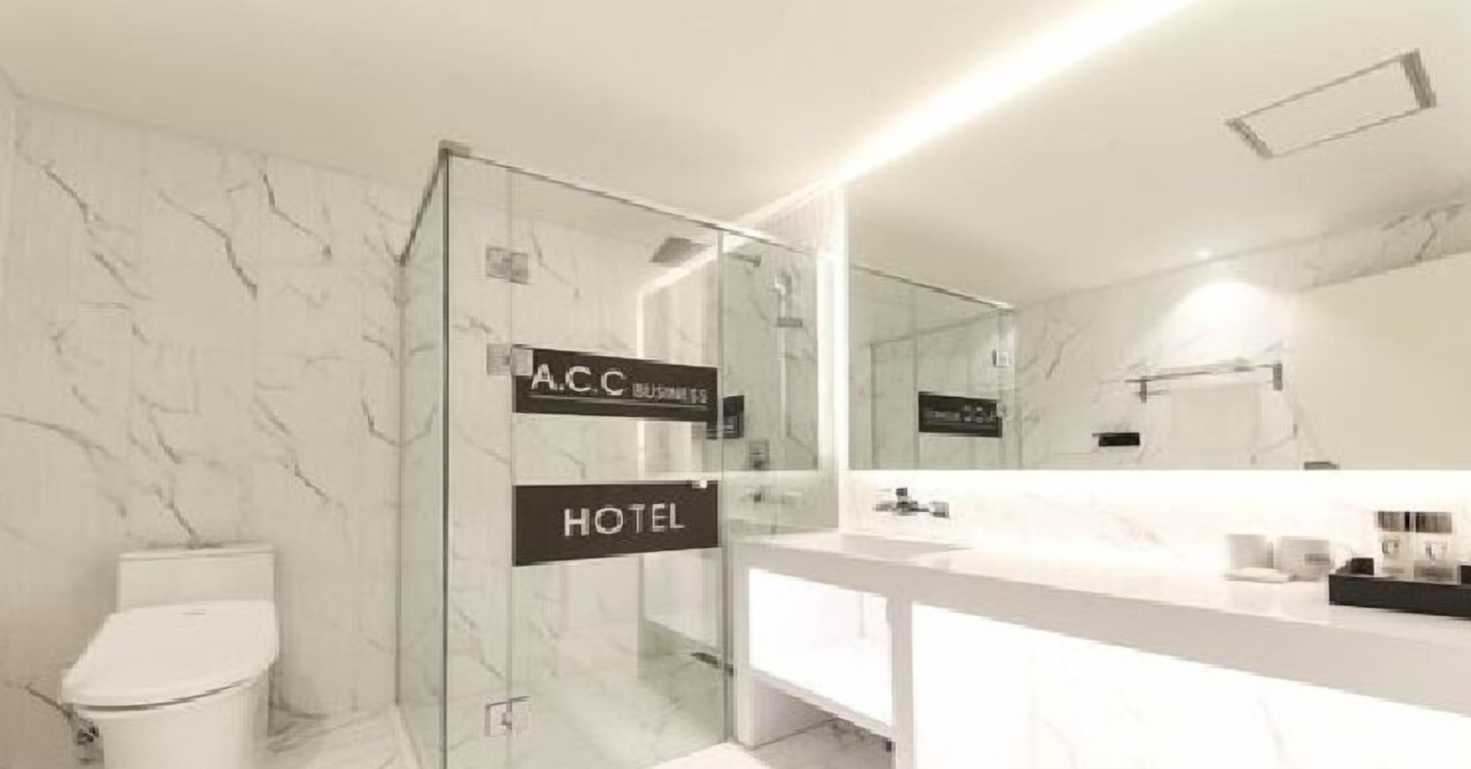 royal double room | bathroom | shower, hair dryer, towels, soap