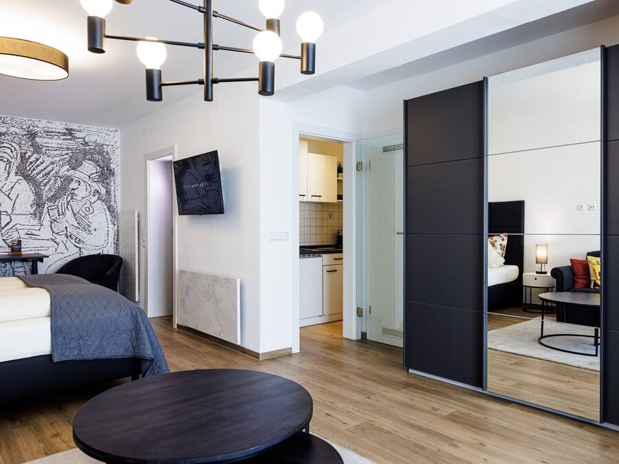 Standard-Apartment, 1 Schlafzimmer, Kochnische, Erdgeschoss | Allergikerbettwaren, individuell dekoriert, individuell eingerichtet