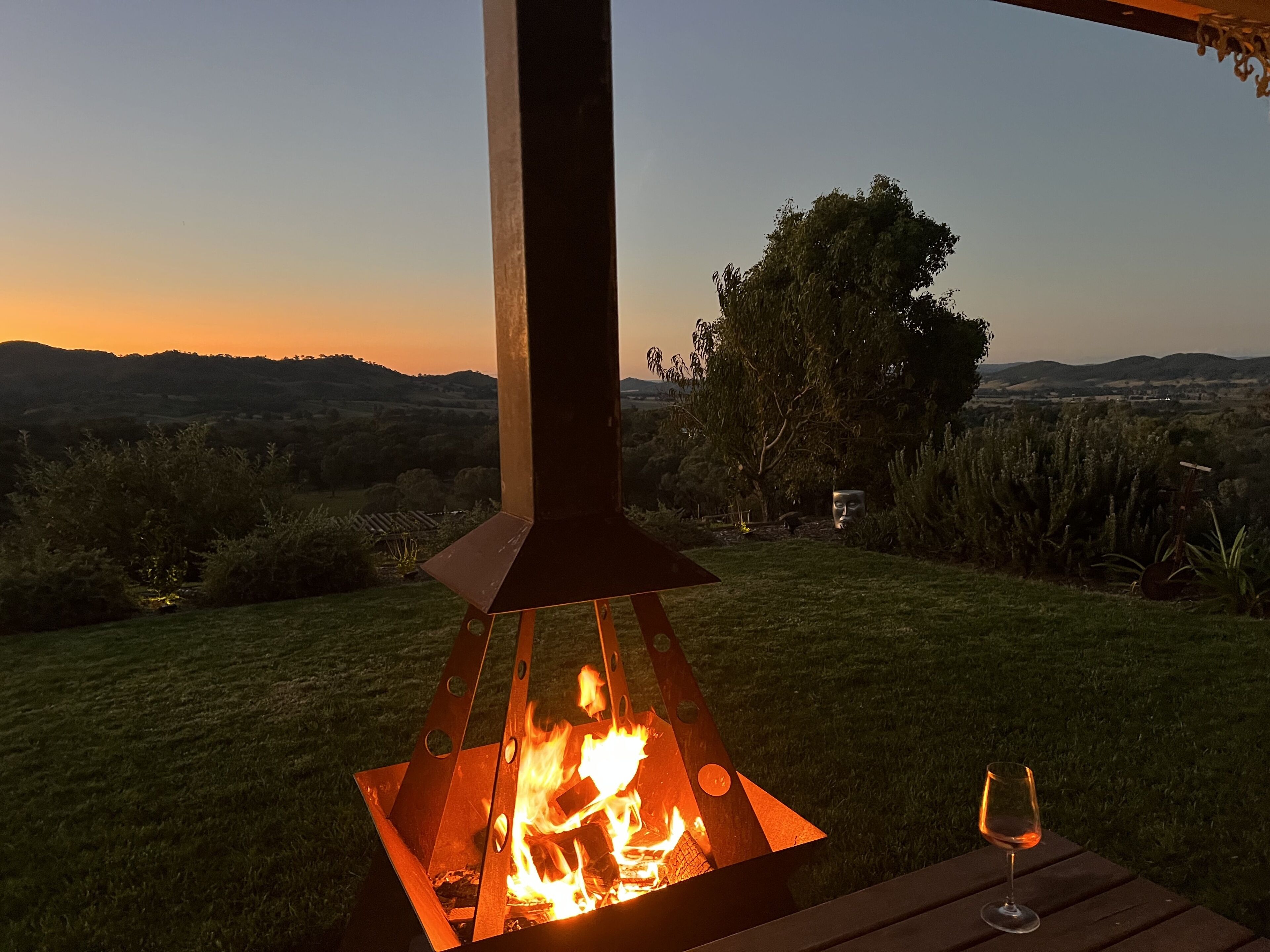 Fire pit to have wines by