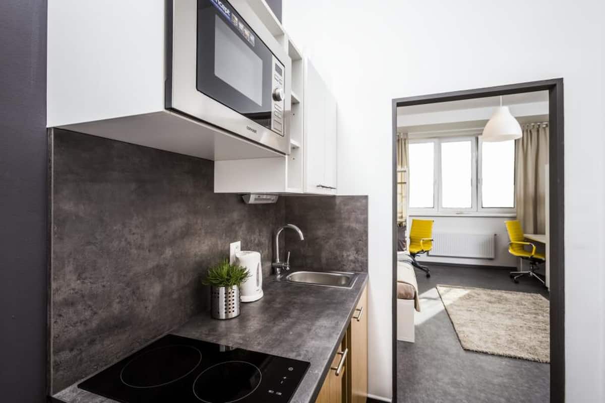 twin room | private kitchen | fridge, microwave, stovetop, coffee/tea maker