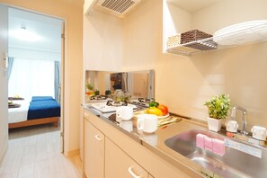 아파트, 침실 1개 | 전용 주방 | 냉장고, 전자레인지, 쿡탑, 전기 주전자