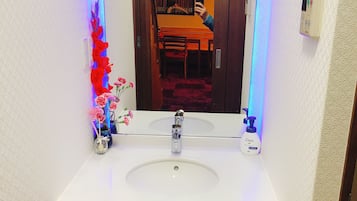 Japanese Western Style Room with Shared Bathroom | Bathroom | Shower, free toiletries, hair dryer, towels