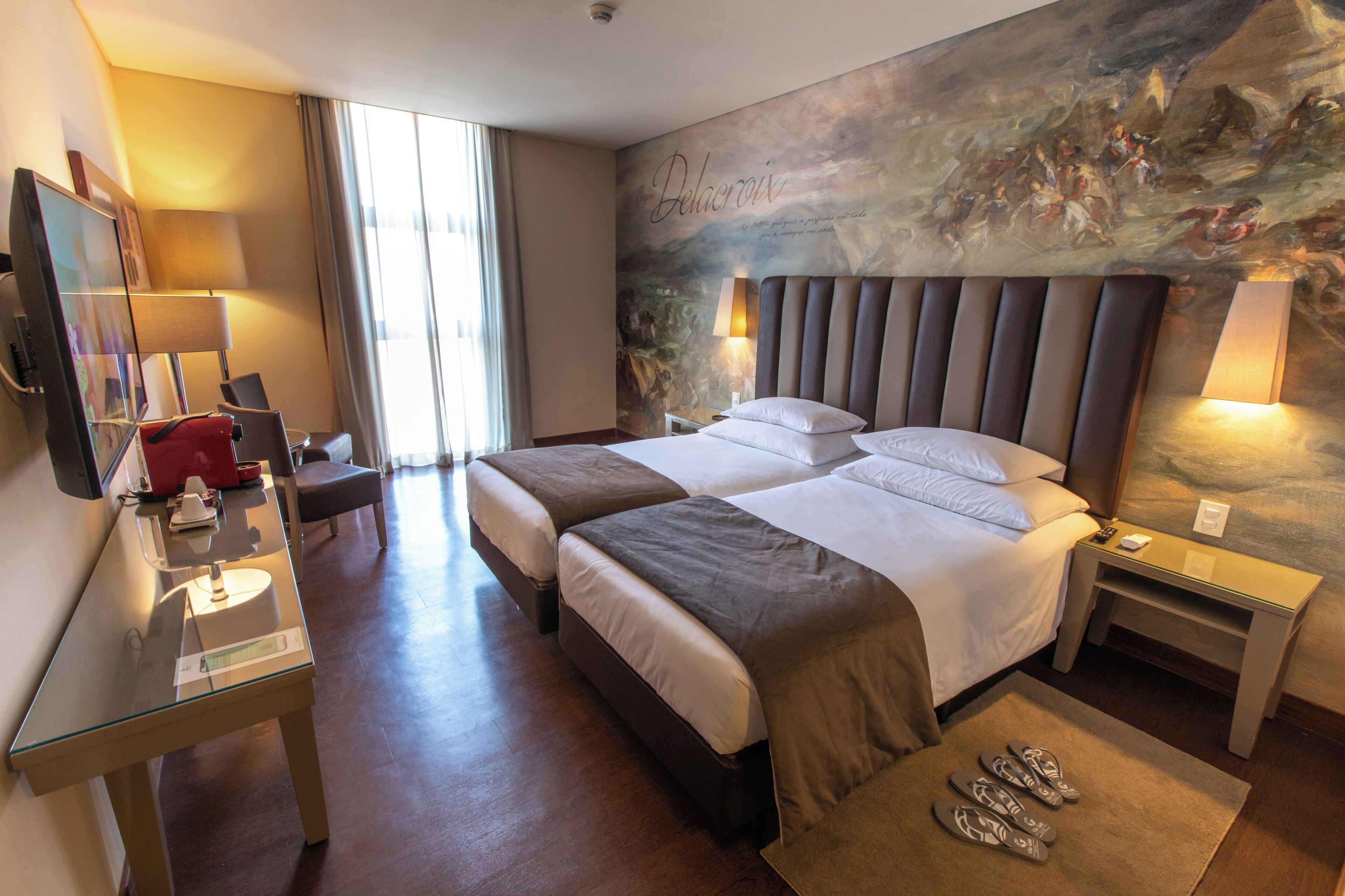 Lakens van Egyptisch katoen, luxe beddengoed, een minibar