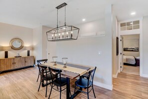 Large Dining Area with Custom Furnishings in our Winter Park, Colorado Rental