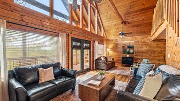 Smart TV, fireplace, DVD player, foosball