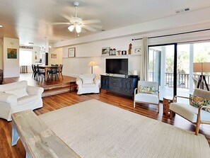 Flat-screen TV - Weston Beach Place | Oceanfront, Beach Access! (Tybee Island)