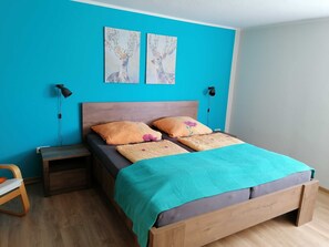 2 bedrooms, iron/ironing board, travel crib, WiFi