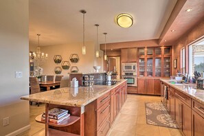 Fridge, microwave, stovetop, dishwasher - Pet-Friendly CO Springs Home w/ Koi Pond & Patio (Colorado Springs)