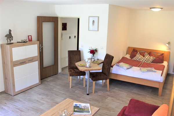 Ferienwohnung 1 bis 2 Personen, 42 qm, Wohn- und Schlafraum kombiniert, Terrasse-Wohn-/ Schlafbereich