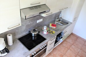 Kjøleskap, ovn, kokeplater og oppvaskmaskin