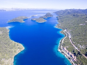 Aerial view - Maestral Studio with Terrace and Sea View (Mljet)