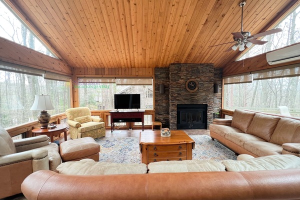 Smart TV, lareira, DVD player