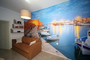 Apartment | Living area | 32-inch flat-screen TV with satellite channels, TV