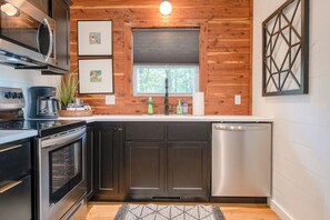 Fridge, microwave, oven, stovetop - The Back Porch ~ Modern A-Frame with a View (Mountain View)