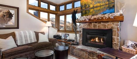 TV, fireplace, DVD player