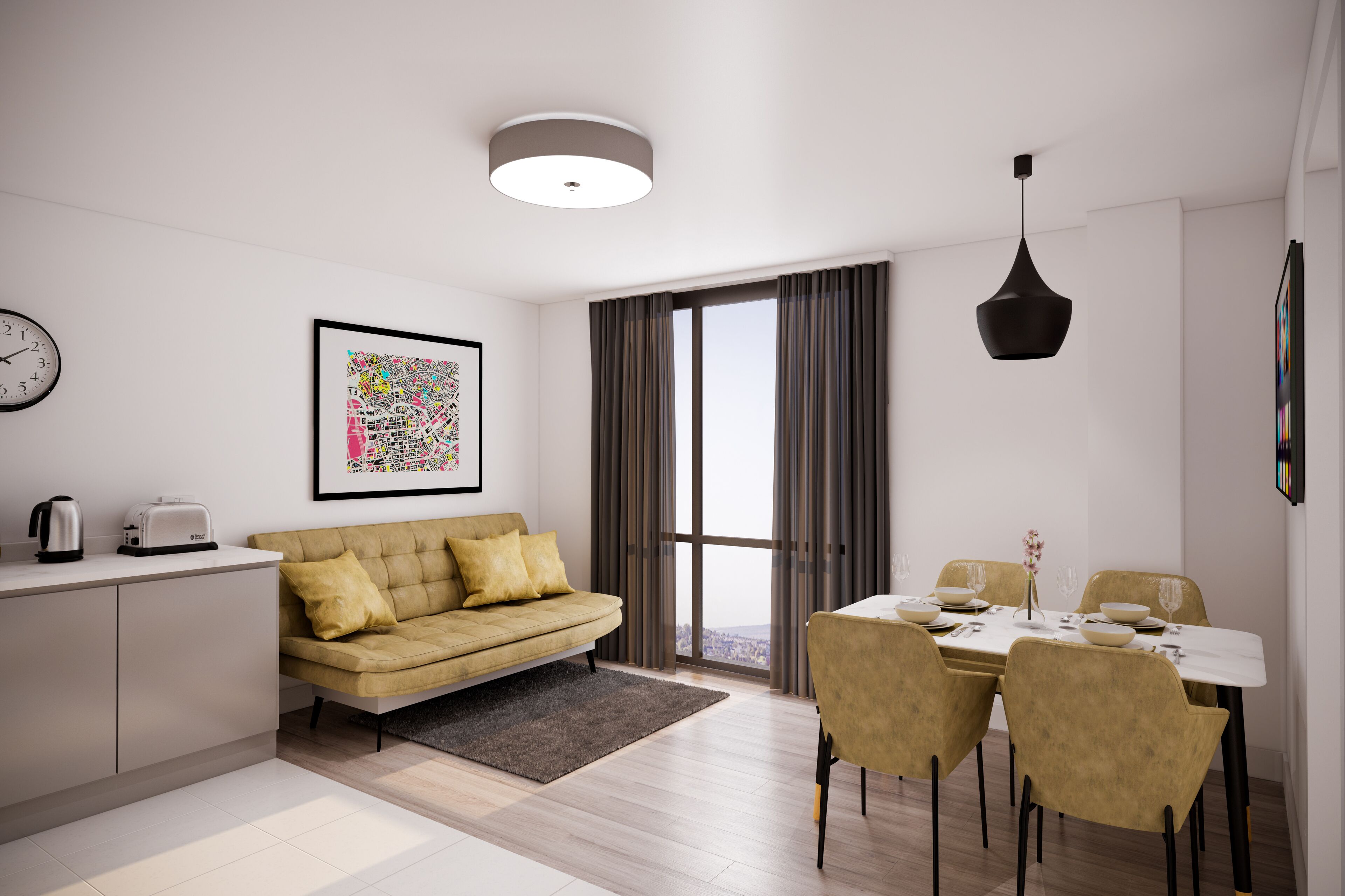 Căn hộ, 1 phòng ngủ | Khu phòng khách | TV màn hình phẳng 