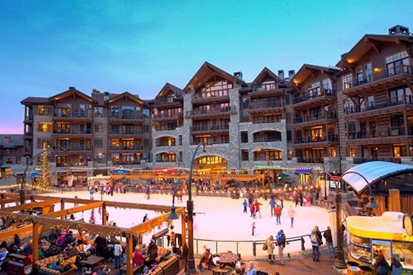 The Village has an ice or roller rink, live entertainment and free somores!