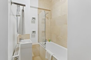 Bathtub, hair dryer