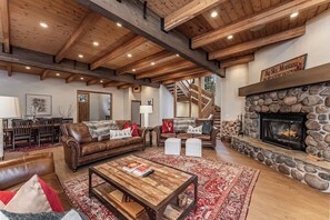 TV, fireplace, video games