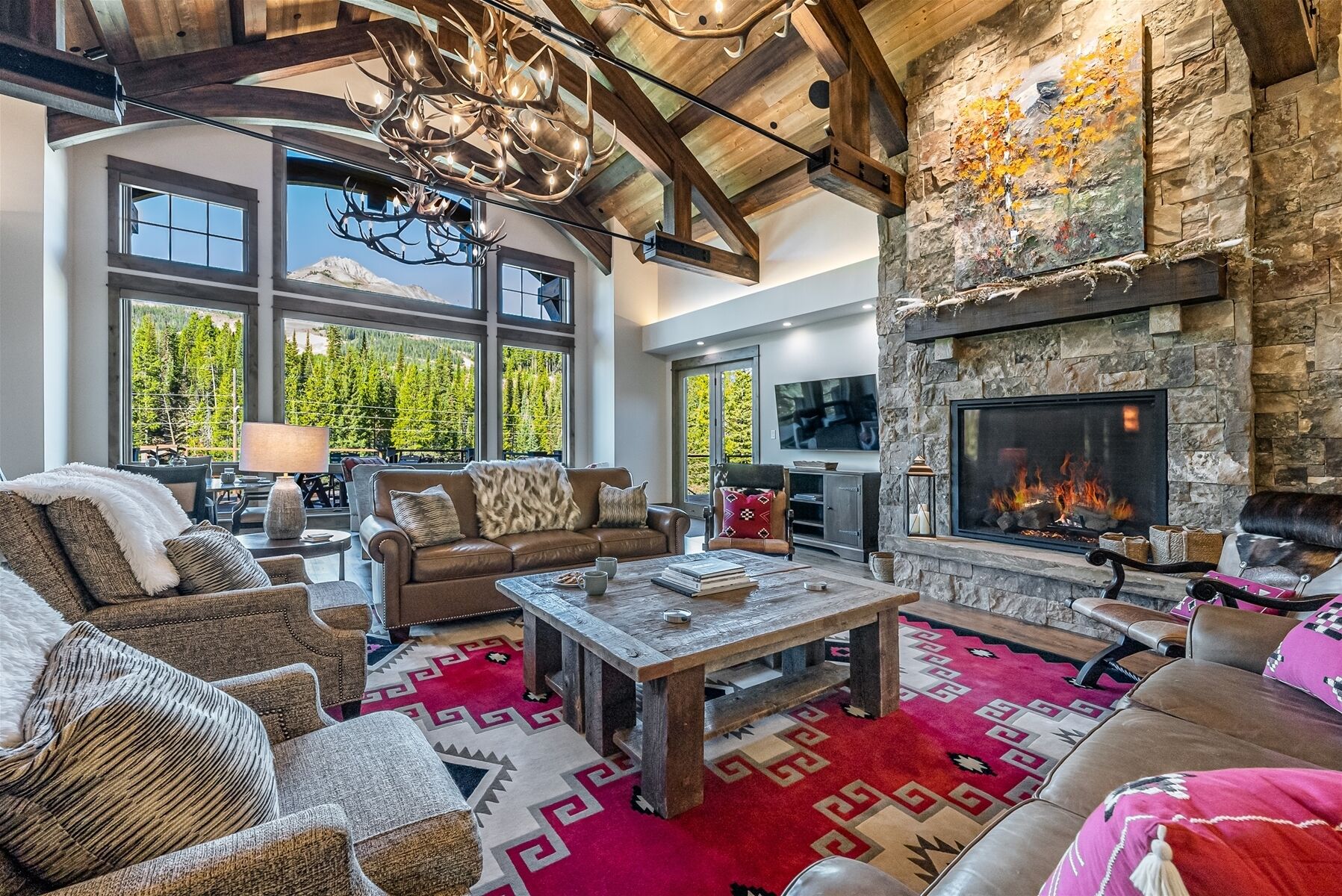 智能電視、壁爐、DVD 播放機、音響