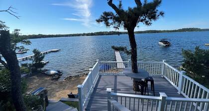 Waterfront lake house private beach dock