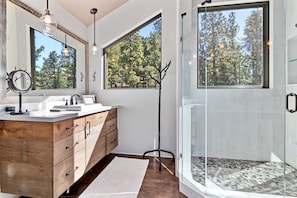Bathtub, hair dryer, towels