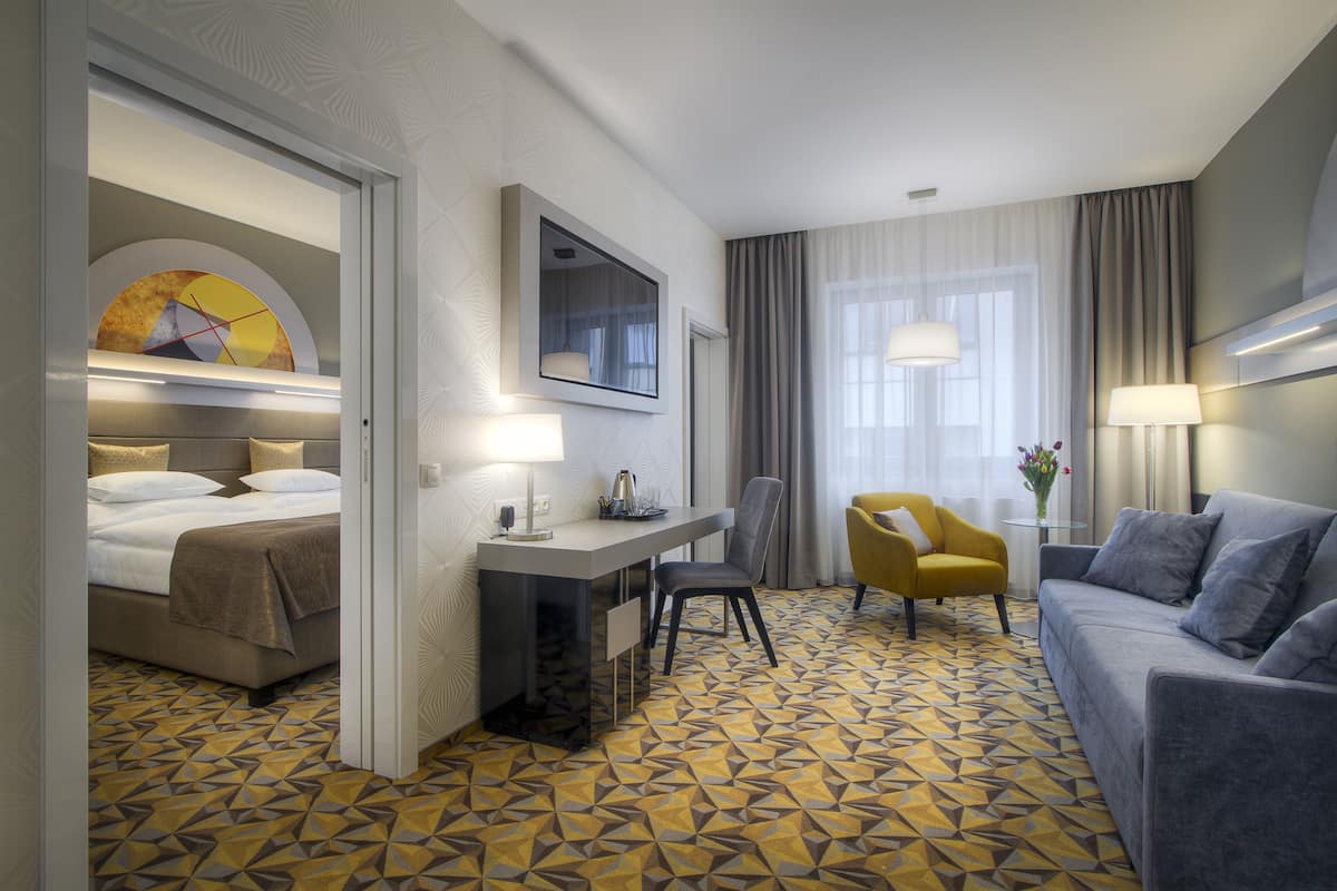 Suite | 1 soveværelse, allergivenligt sengetøj, Select Comfort-senge, minibar