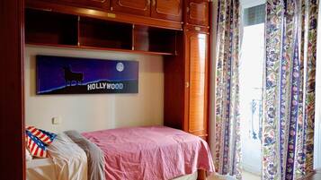 1 bedroom, iron/ironing board, bed sheets