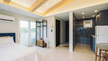 2 bedrooms, premium bedding, blackout curtains, soundproofing